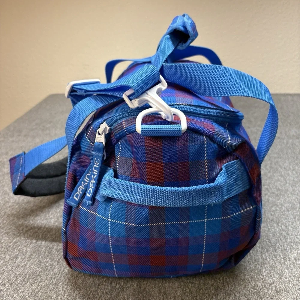 Dakine EQ‎ Sports Bag Duffle Red Blue Plaid Print Gym Carry On